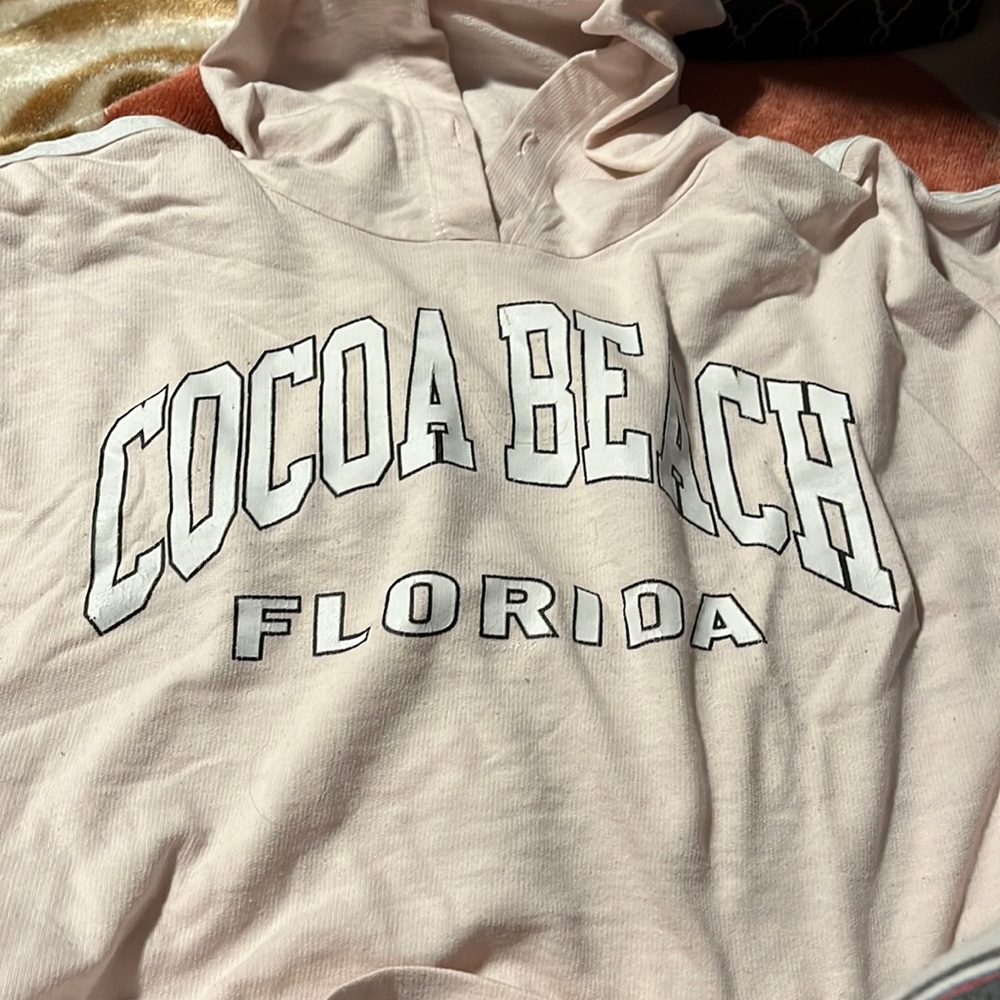 Cocoa beach florida hooded t shirt crop top